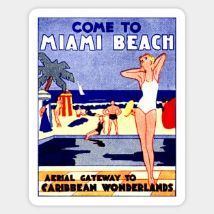 1935 Come to Miami Beach Florida Sticker